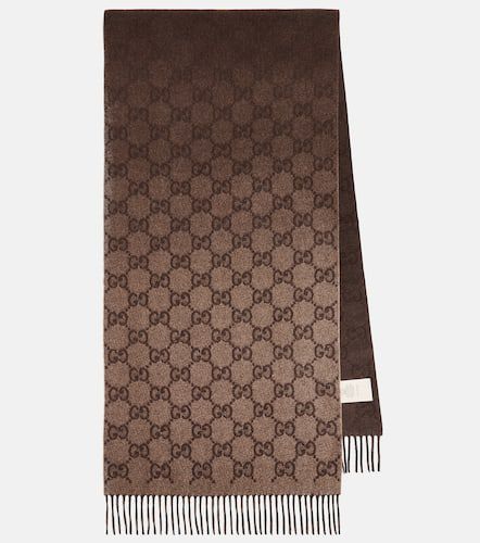 GG jacquard fringed cashmere scarf - Gucci - Modalova