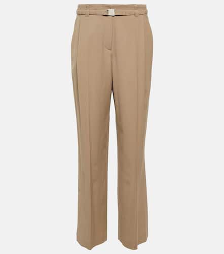 High-rise straight wool-blend pants - Brunello Cucinelli - Modalova