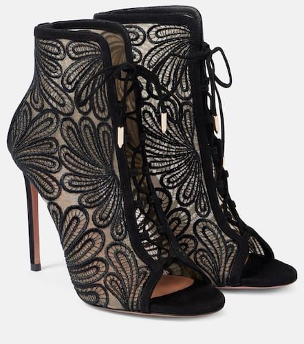 Suede and lace ankle boots - Aquazzura - Modalova