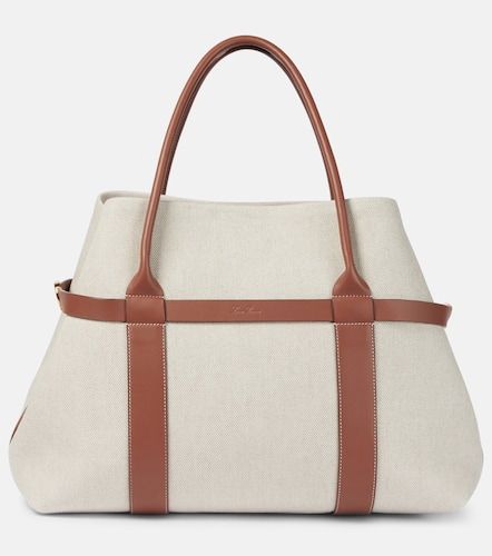 Ghiera Large leather-trimmed canvas shopper - Loro Piana - Modalova