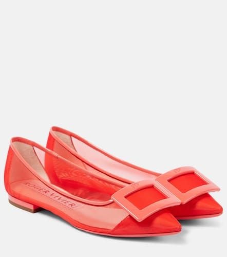 Gommettine leather-trimmed ballet flats - Roger Vivier - Modalova