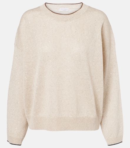 Pullover aus einem Leinengemisch mit Pailletten - Brunello Cucinelli - Modalova