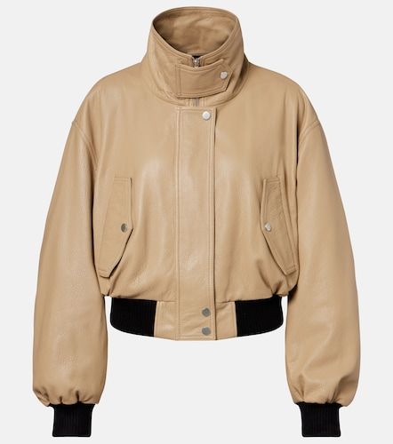 Briar cropped leather blouson jacket - Nour Hammour - Modalova