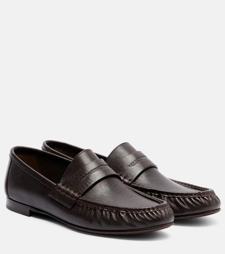 Mocasines penny de piel con cuentas Monili - Brunello Cucinelli - Modalova