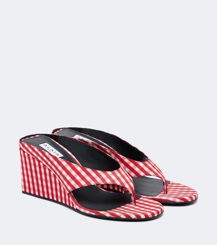Cube gingham wedge thong sandals - Alaia - Modalova
