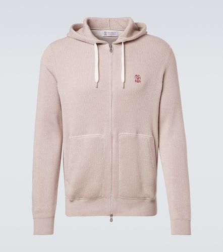 Sudadera acanalada de algodón con logo - Brunello Cucinelli - Modalova