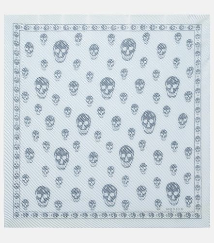 Bufanda Skull de seda plisada - McQueen - Modalova