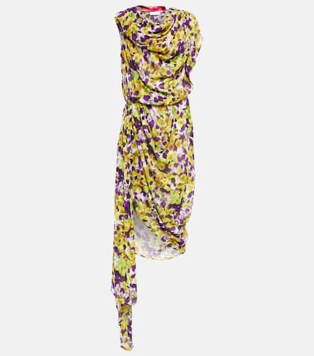 Vestido midi floral fruncido - Dries Van Noten - Modalova