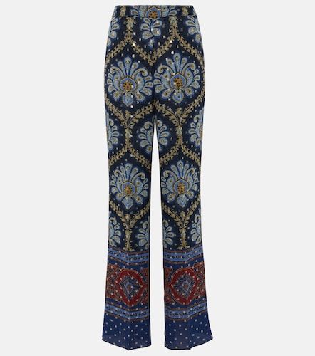 Pantaloni a gamba larga in misto seta - Etro - Modalova