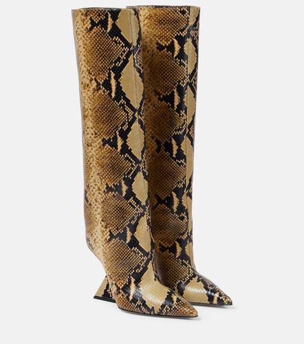 Cheope snake-effect leather knee-high boots - The Attico - Modalova