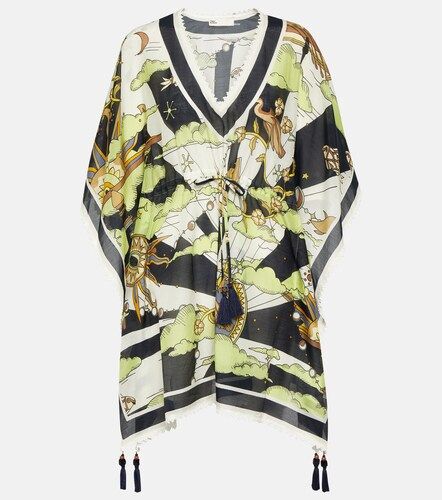 Abito corto in cotone e seta con stampa - Tory Burch - Modalova