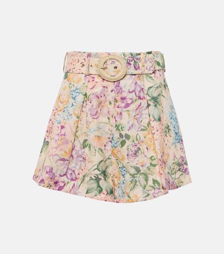 Halliday floral high-rise linen shorts - Zimmermann - Modalova