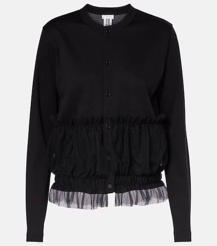 Ruffled cotton cardigan - Noir Kei Ninomiya - Modalova