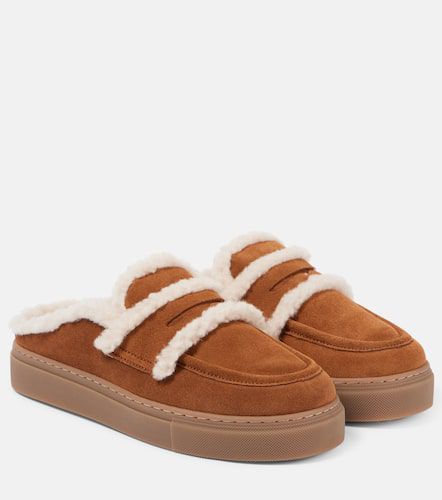 Shearling-trimmed suede mules - Inuikii - Modalova