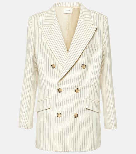 Blazer en mezcla de algodón y lino a rayas - Frame - Modalova