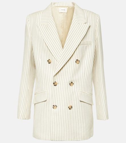 Blazer in cotone e lino a righe - Frame - Modalova