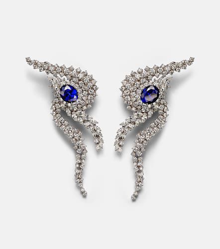 Kt gold earrings with diamonds and sapphires - Yeprem - Modalova