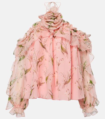 Floral halterneck silk blouse - Carolina Herrera - Modalova