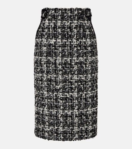Gonna midi in misto lana, cotone e seta - Dolce&Gabbana - Modalova