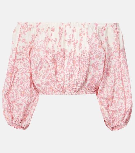 Bova floral cotton-blend crop top - Poupette St Barth - Modalova