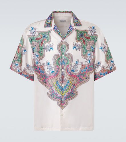 Camisa bowling de sarga de seda con paisley - Etro - Modalova