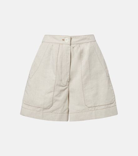 Shorts de chambray de algodón y lino - Prada - Modalova