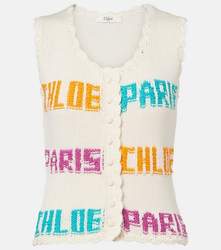 Chloé Top de punto de algodón - Chloe - Modalova