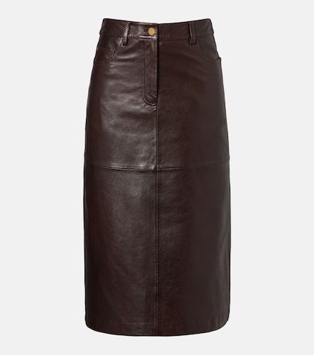 S Max Mara Leather midi skirt - 'S Max Mara - Modalova