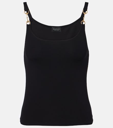 Horsebit crepe jersey tank top - Gucci - Modalova