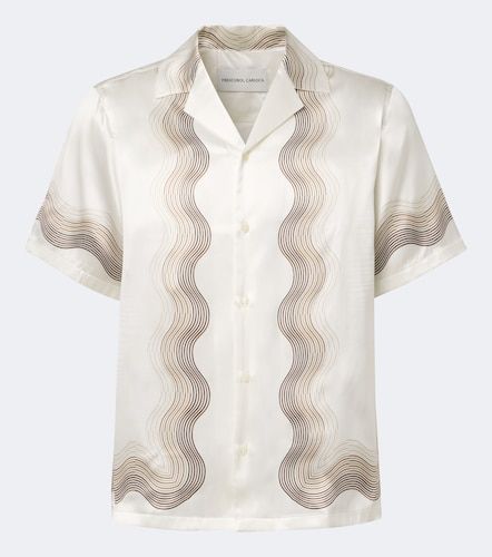 Camicia bowling in seta con stampa - Frescobol Carioca - Modalova