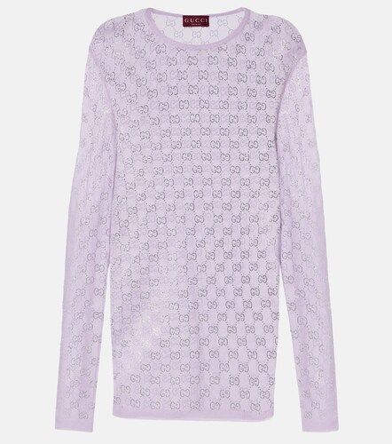 Gucci GG Crystal silk top - Gucci - Modalova
