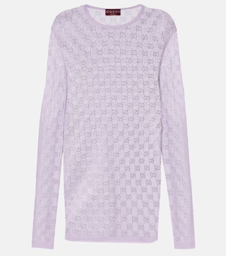 Gucci Top de seda con GG Crystal - Gucci - Modalova