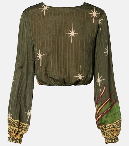 Crop top en jacquard de seda y algodón - Johanna Ortiz - Modalova