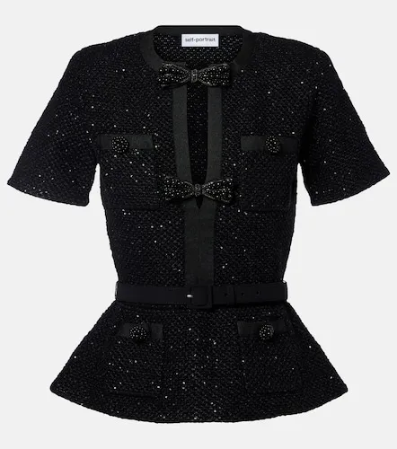 Self-Portrait Sequined knitted top - Self-Portrait - Modalova