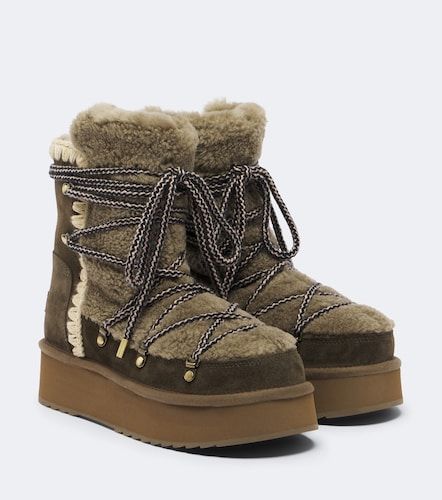 Mou Shearling and suede ankle boots - Mou - Modalova