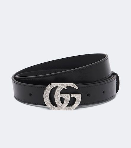 Gürtel Double G aus Leder mit Kristallen - Gucci - Modalova