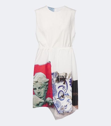 Abito midi in misto cotone con stampa - Prada - Modalova