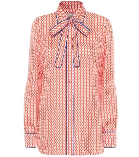 Blusa de seda estampada con lazo - Valentino - Modalova