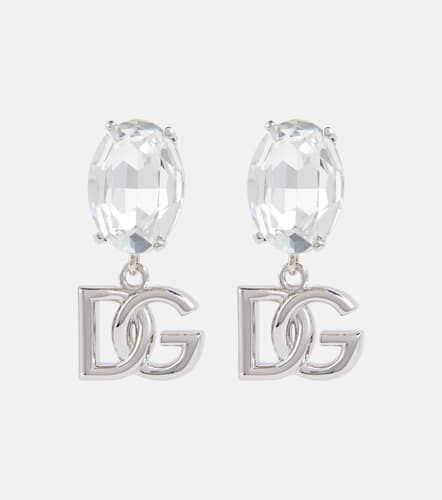 Orecchini a clip DG con cristalli - Dolce&Gabbana - Modalova