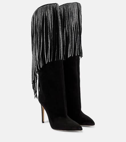 Fringed embellished suede knee-high boots - Paris Texas - Modalova