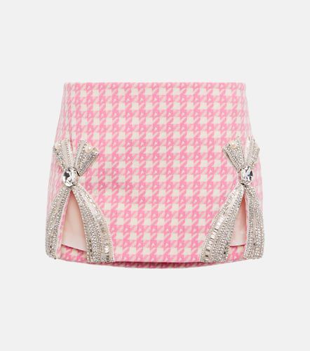 Checked crystal-trimmed wool-blend miniskirt - Area - Modalova