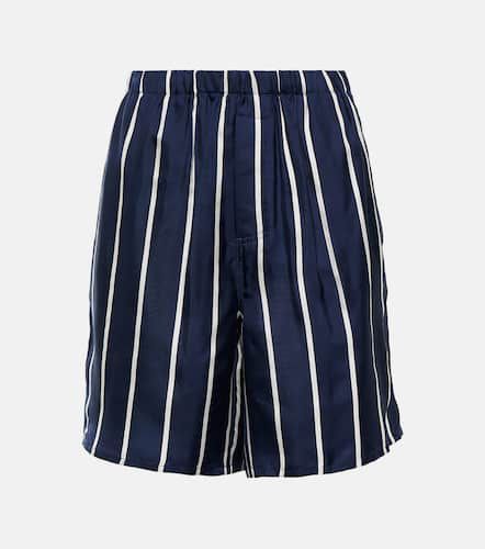 Striped high-rise silk shorts - Ami Paris - Modalova