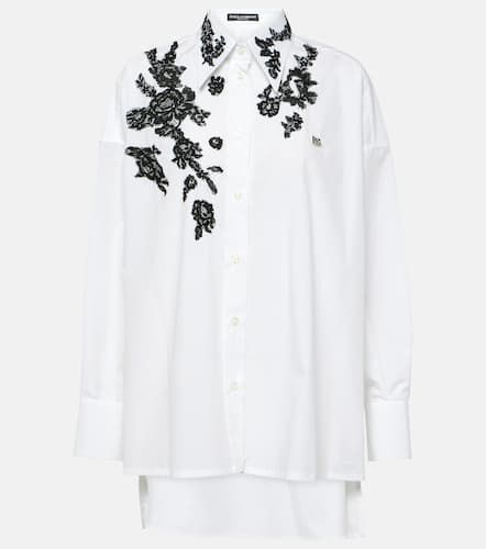 Camisa de popelín de algodón con encaje - Dolce&Gabbana - Modalova