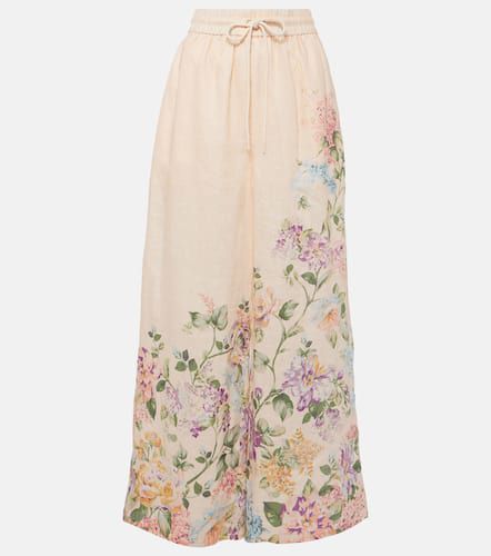Halliday floral linen wide-leg pants - Zimmermann - Modalova