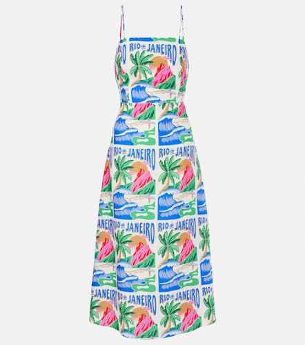 Carioca Posters linen-blend midi dress - Farm Rio - Modalova