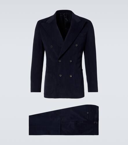 Double-breasted brushed cotton suit - Thom Sweeney - Modalova