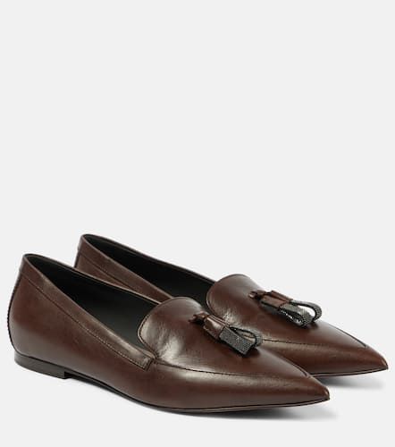 Embellished leather loafers - Brunello Cucinelli - Modalova