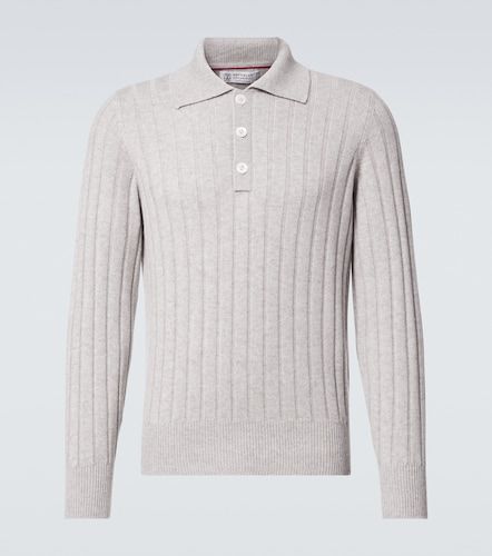 Polo in cashmere a coste - Brunello Cucinelli - Modalova