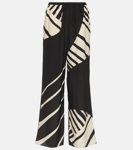 Printed mid-rise silk wide-leg pants - SIR - Modalova