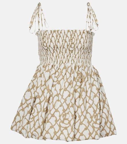 Knot shirred cotton minidress - Burberry - Modalova